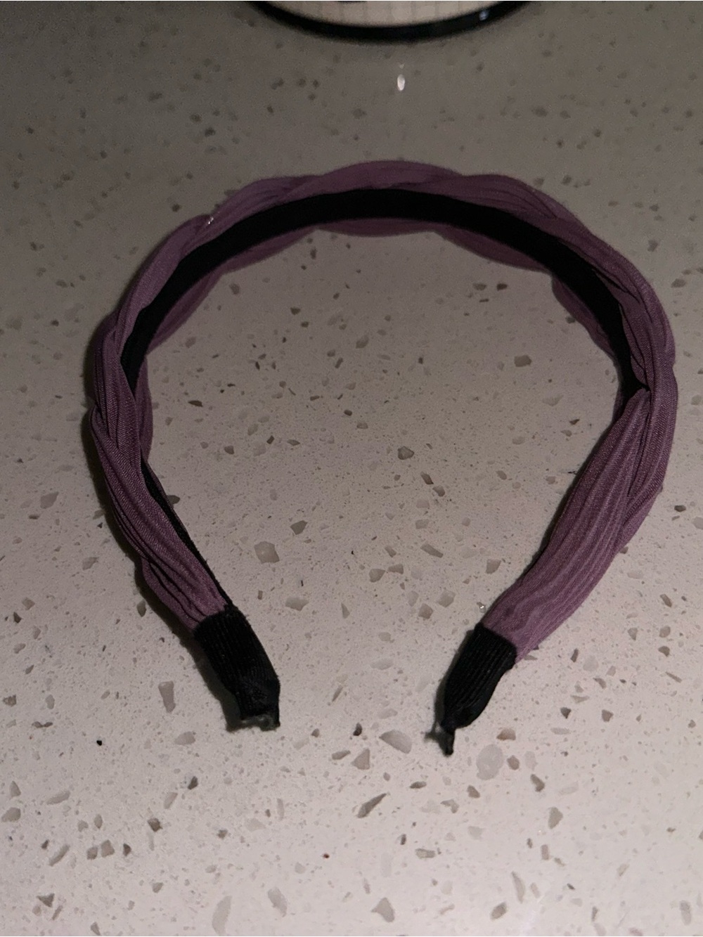 Amazon Purple Twisted Fabric Hairband with Black Trim